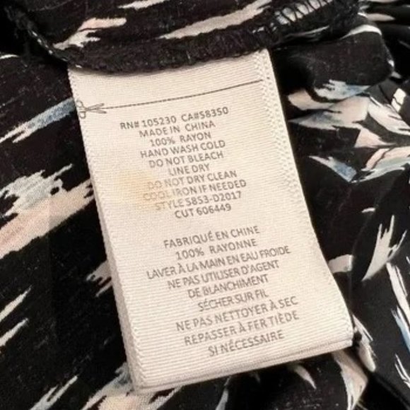 Soft Joie Cassina Black Abstract Print 3/4 Dolman Sleeve Shirt Dress Women Small - Picture 11 of 14